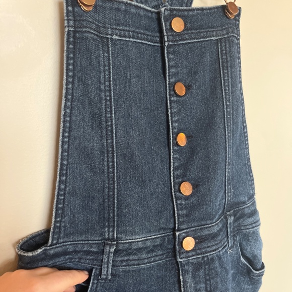 Overalls dark stretch denim skinny leg size small - Picture 2 of 8